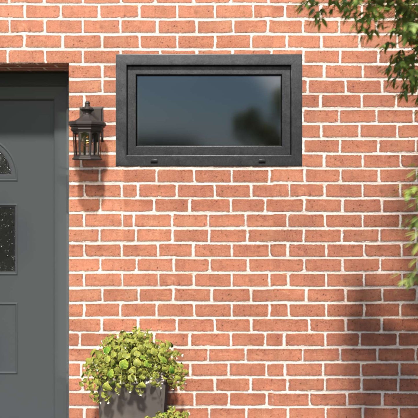 Basement Window RISOR 100 x 70 cm PVC and Glass Anthracite