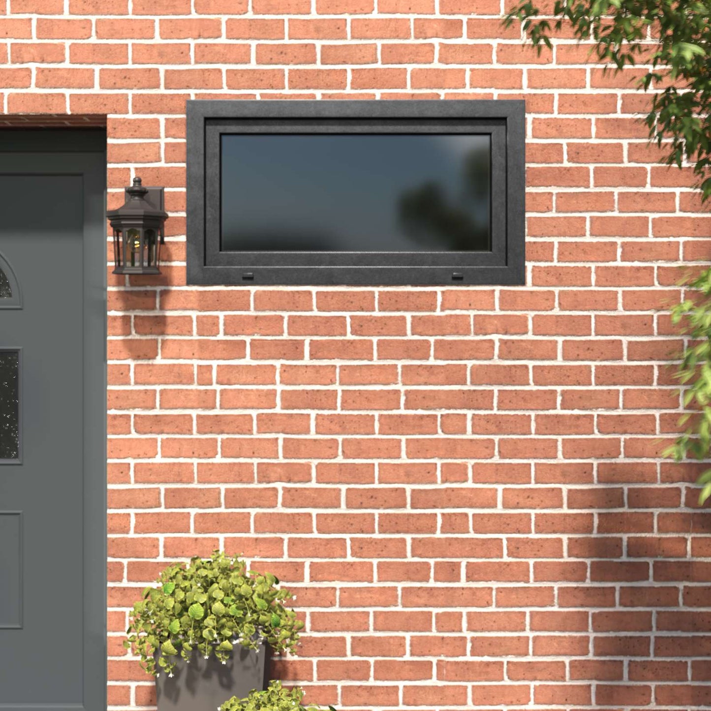 Basement Window RISOR 110 x 50 cm PVC and Glass Anthracite