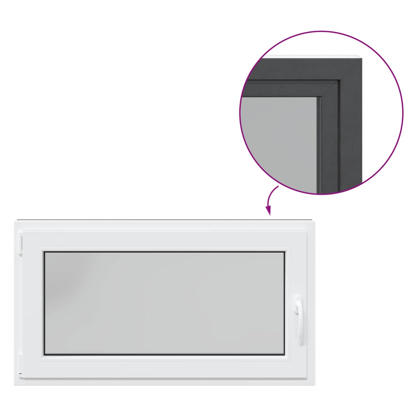 Basement Window RISOR 110 x 50 cm PVC and Glass Anthracite