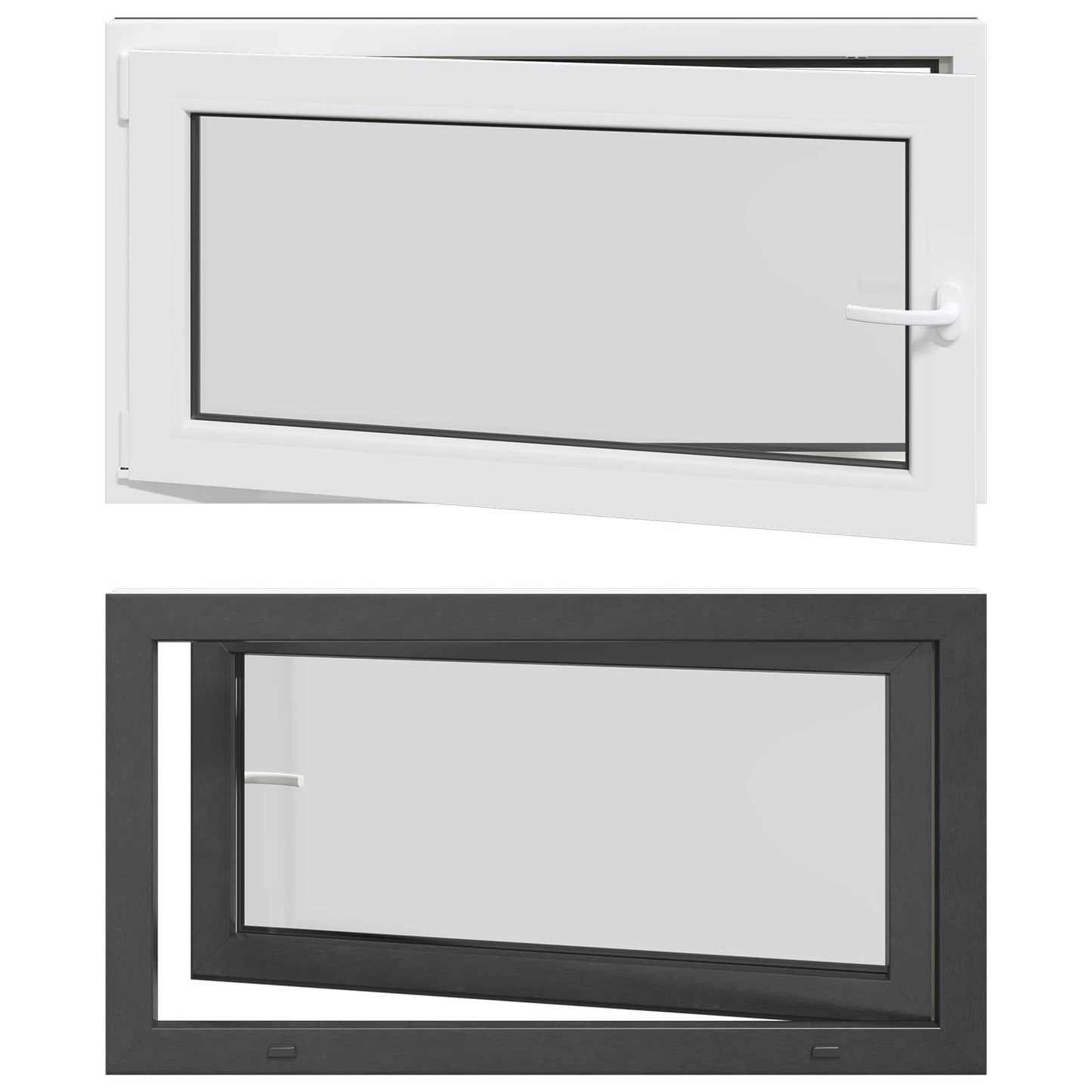 Basement Window RISOR 110 x 50 cm PVC and Glass Anthracite