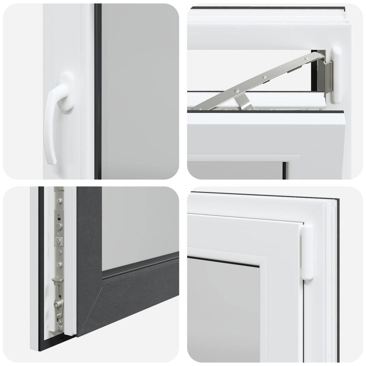 Basement Window RISOR 110 x 60 cm PVC and Glass Anthracite