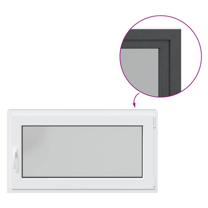 Basement Window RISOR 110 x 60 cm PVC and Glass Anthracite