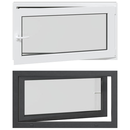 Basement Window RISOR 110 x 60 cm PVC and Glass Anthracite