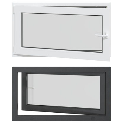 Basement Window RISOR 110 x 60 cm PVC and Glass Anthracite