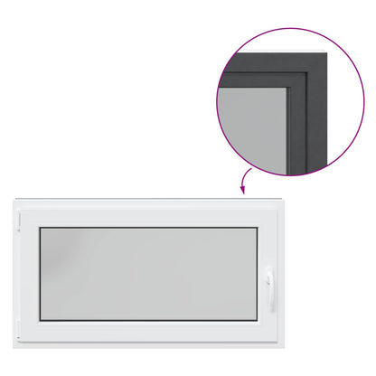 Basement Window RISOR 110 x 70 cm PVC and Glass Anthracite