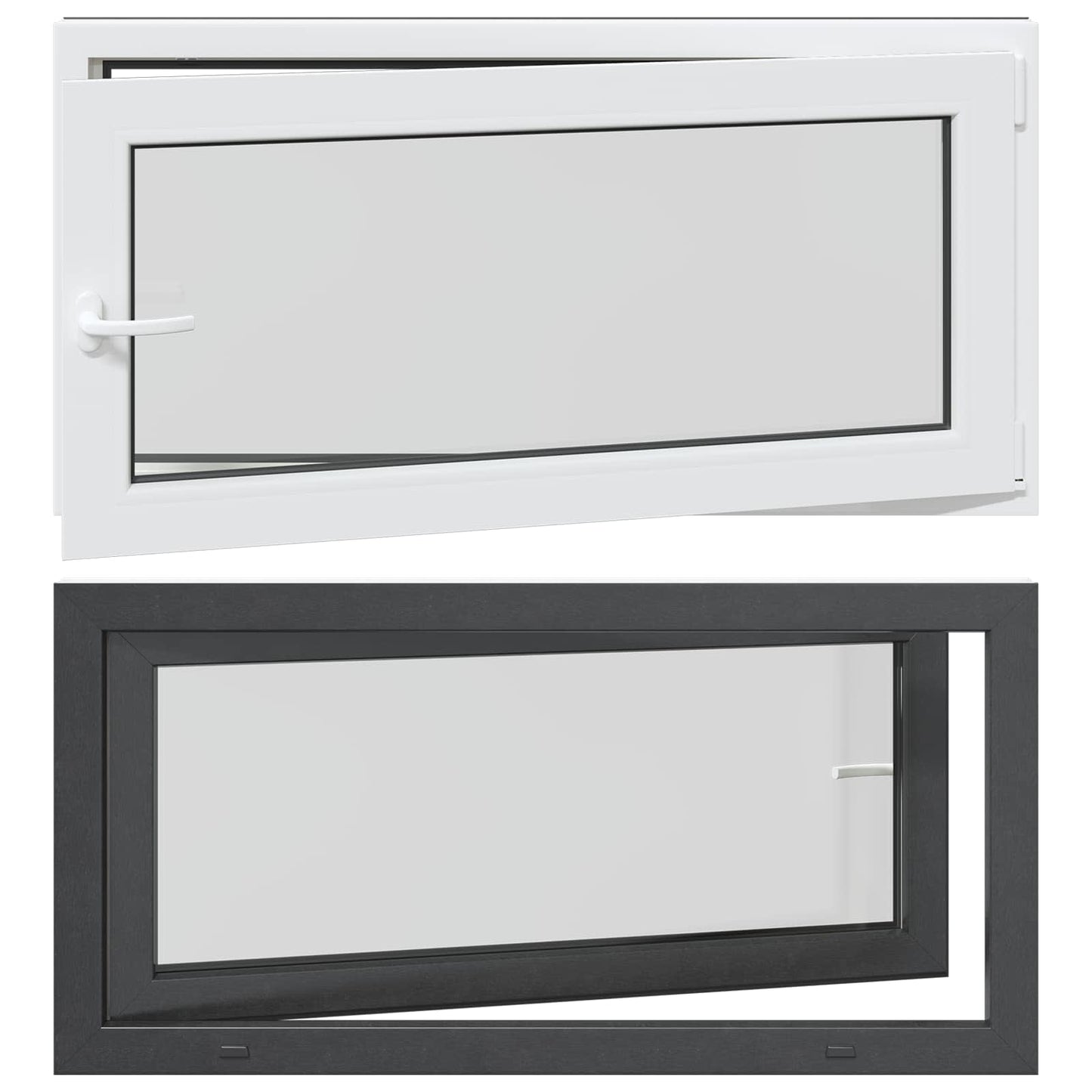 Basement Window RISOR 120 x 60 cm PVC and Glass Anthracite