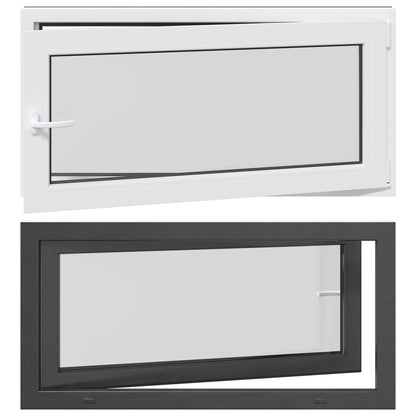 Basement Window RISOR 120 x 60 cm PVC and Glass Anthracite