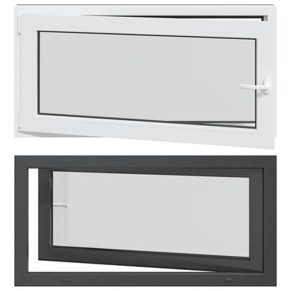 Basement Window RISOR 120 x 60 cm PVC and Glass Anthracite