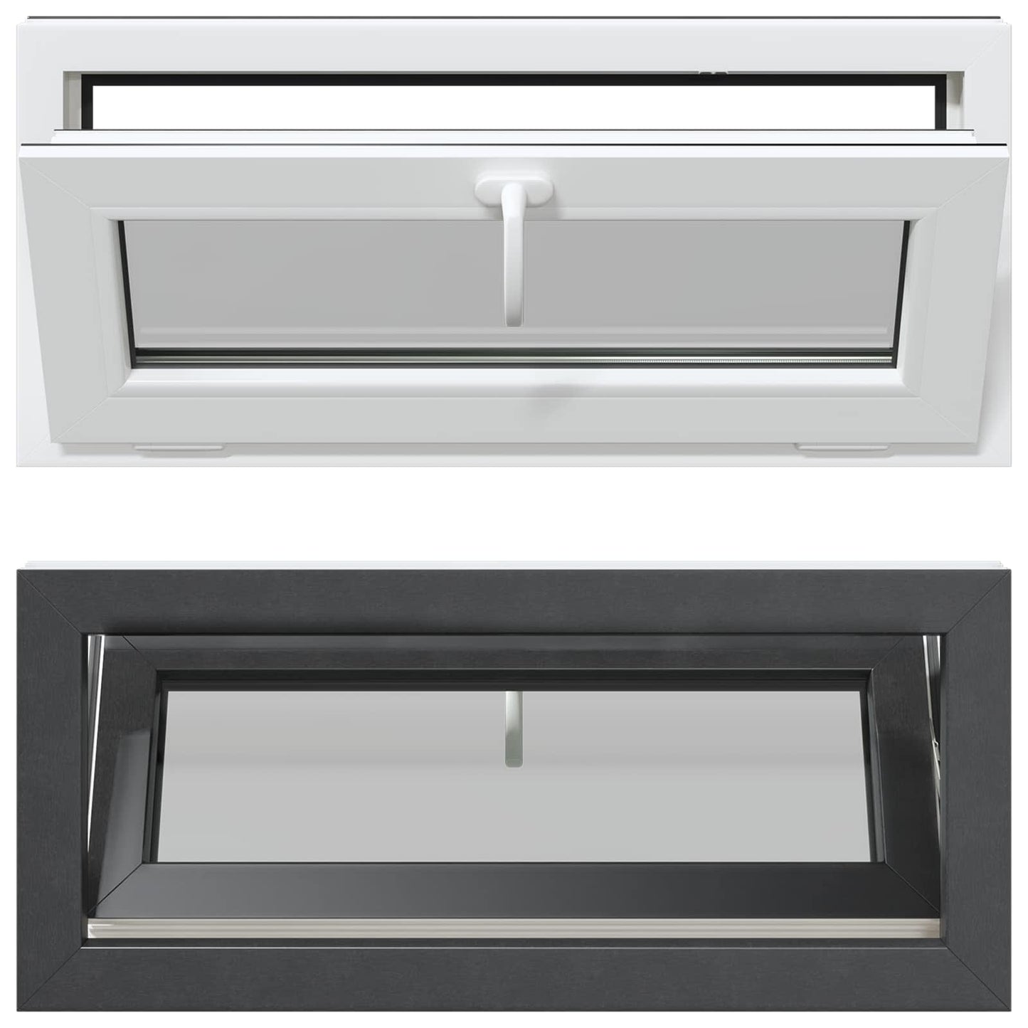 Basement Window RISOR 90 x 40 cm PVC and Glass Anthracite