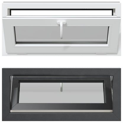 Basement Window RISOR 90 x 40 cm PVC and Glass Anthracite