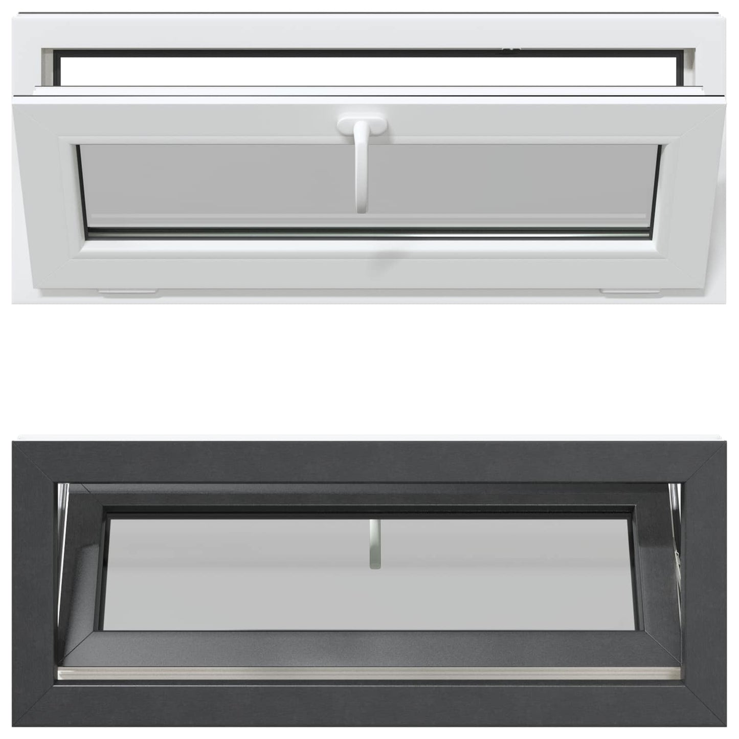 Basement Window RISOR 100 x 40 cm PVC and Glass Anthracite