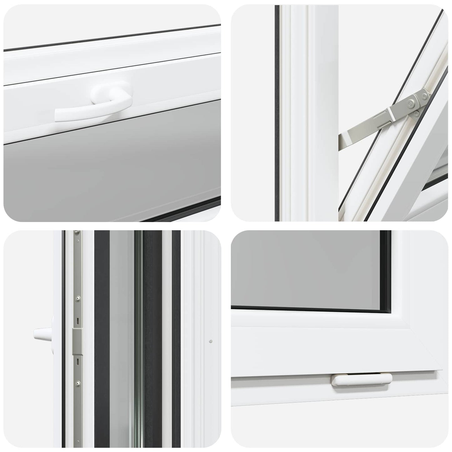 Basement Window RISOR 110 x 40 cm PVC and Glass Anthracite