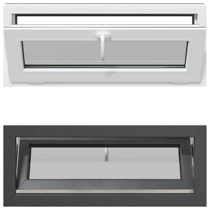 Basement Window RISOR 110 x 40 cm PVC and Glass Anthracite