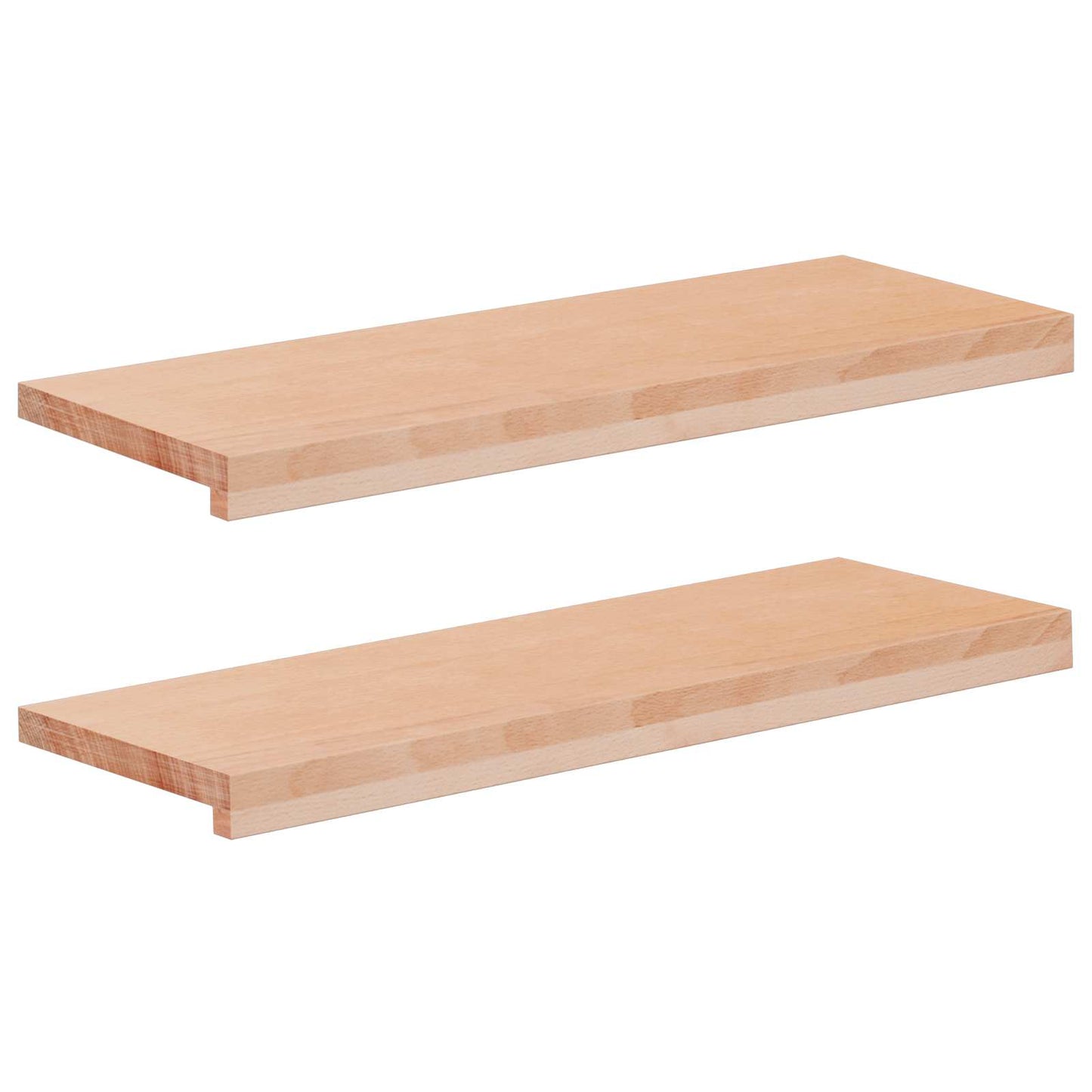 Stair Treads 2 pcs 80 x 25 x 2 cm Natural Solid Beech Wood