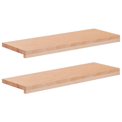 Stair Treads 2 pcs 80 x 30 x 2 cm Natural Solid Beech Wood
