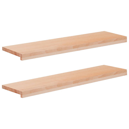 Stair Treads 2 pcs 100 x 30 x 2 cm Natural Solid Beech Wood