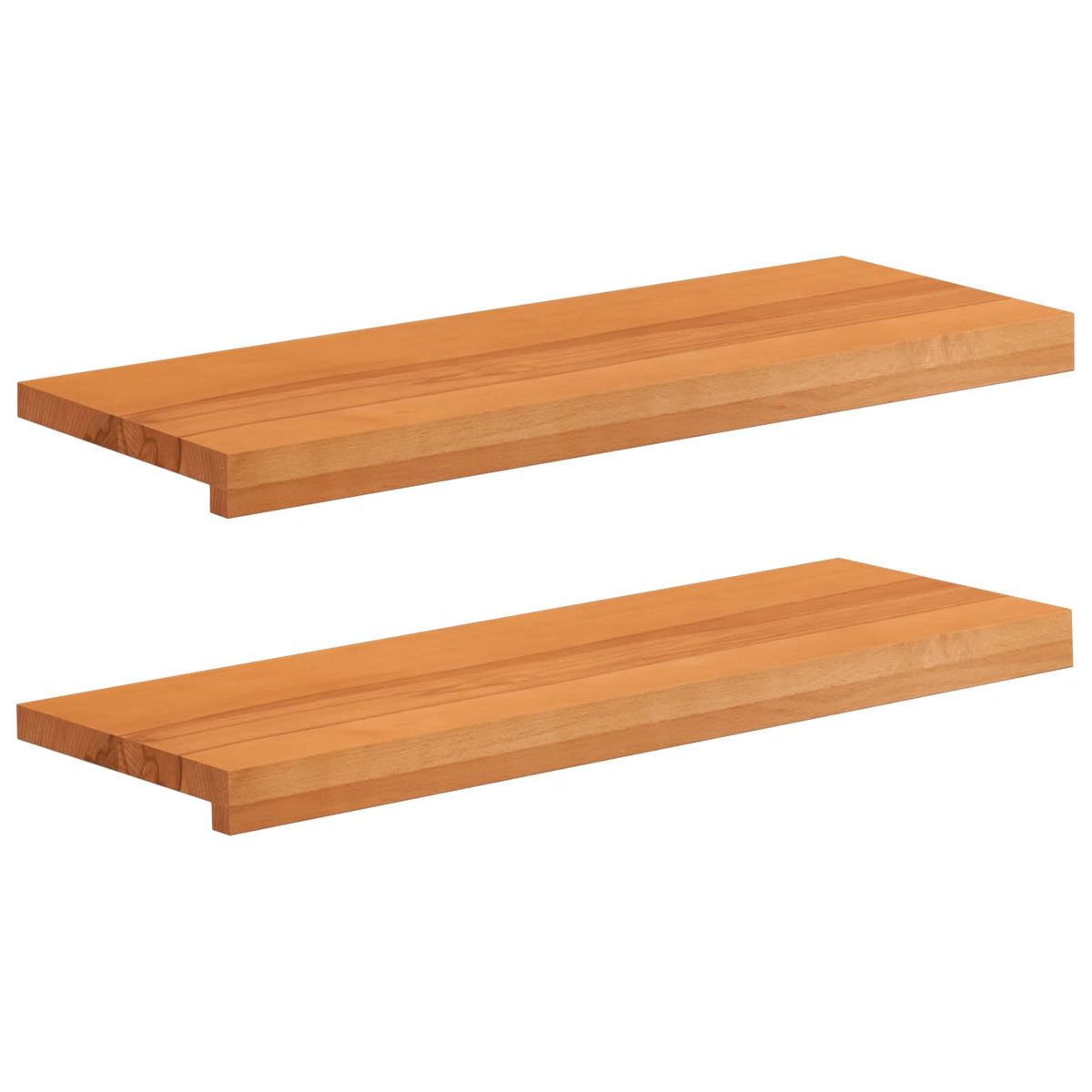 Stair Treads 2 pcs 70 x 25 x 2 cm Light Brown Solid Beech Wood