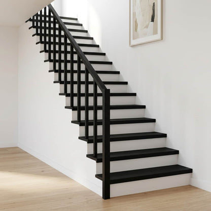 Stair Treads 12 pcs 120 x 30 x 2 cm Black Solid Beech Wood