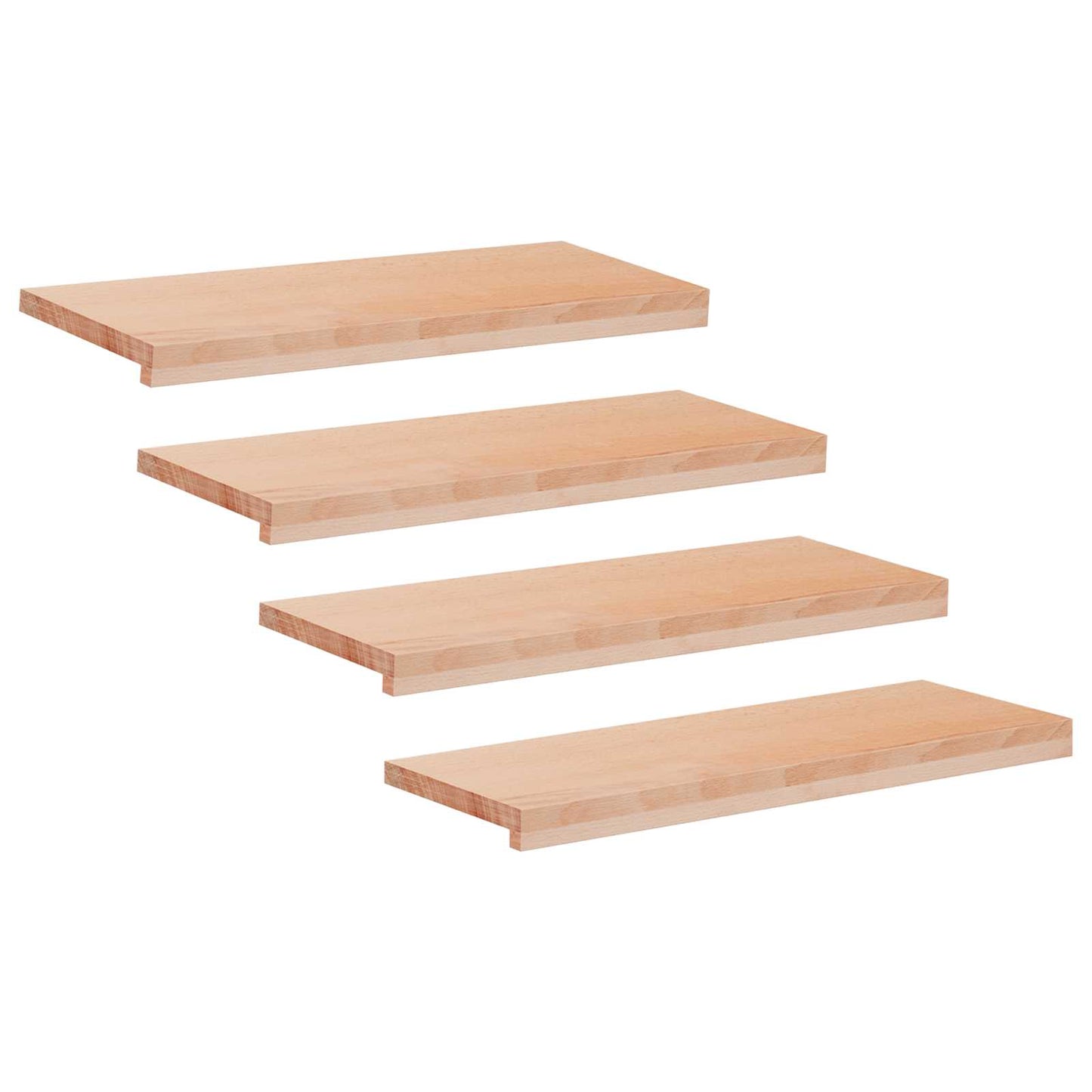 Stair Treads 4 pcs 70 x 25 x 2 cm Natural Solid Beech Wood