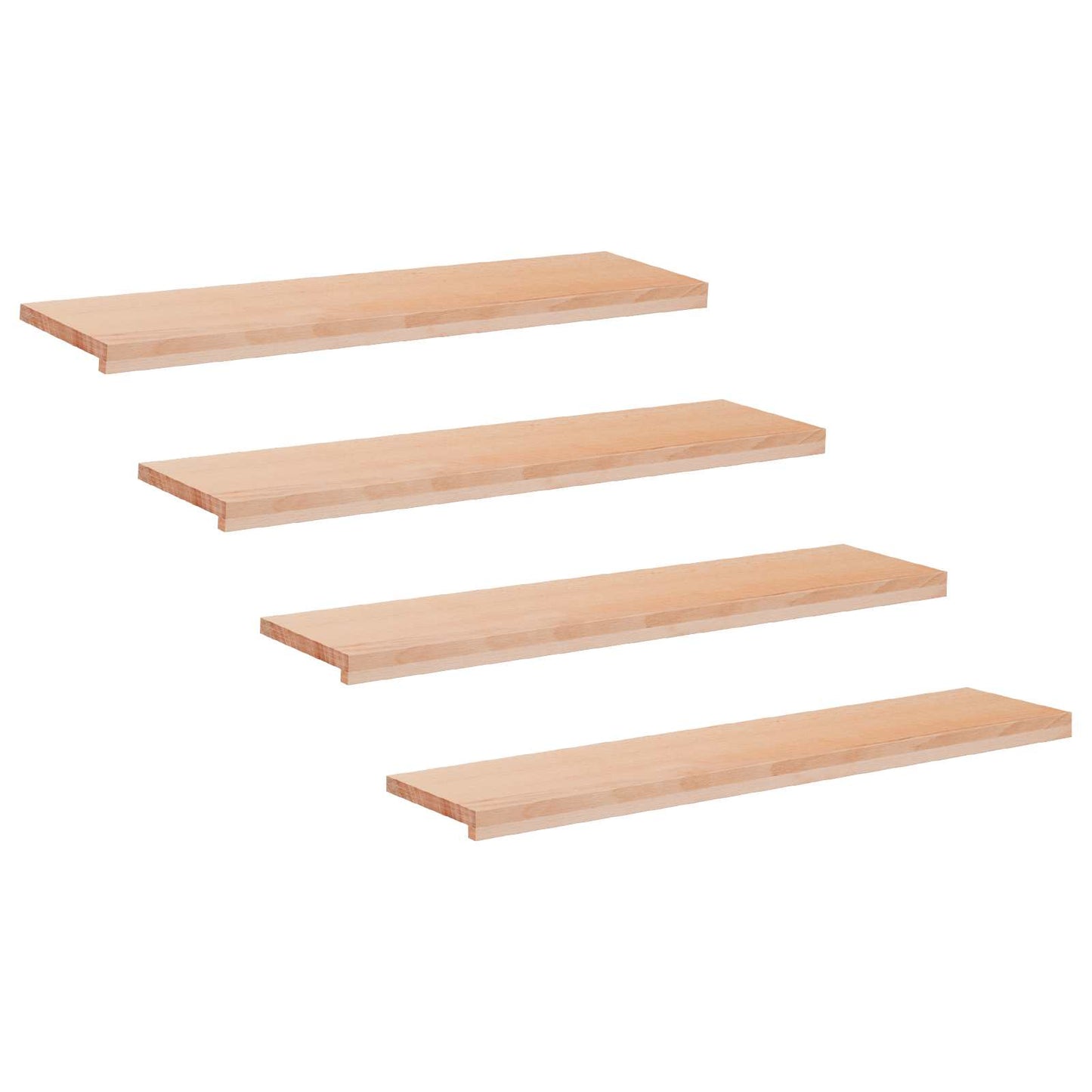 Stair Treads 4 pcs 110 x 25 x 2 cm Natural Solid Beech Wood
