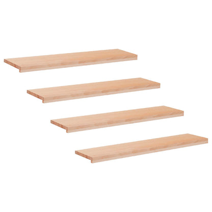 Stair Treads 4 pcs 120 x 25 x 2 cm Natural Solid Beech Wood
