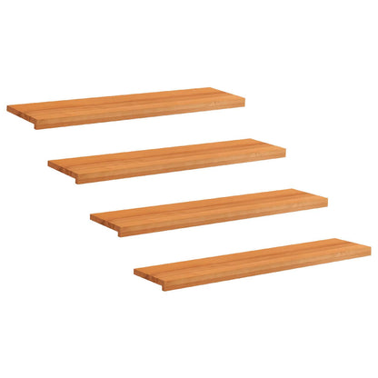 Stair Treads 4 pcs 110 x 25 x 2 cm Light Brown Solid Beech Wood