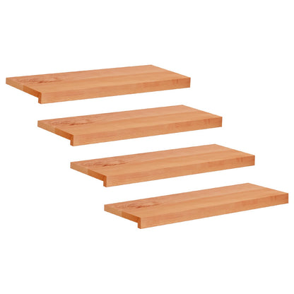 Stair Treads 4 pcs 80 x 25 x 2 cm Varnish Solid Beech Wood