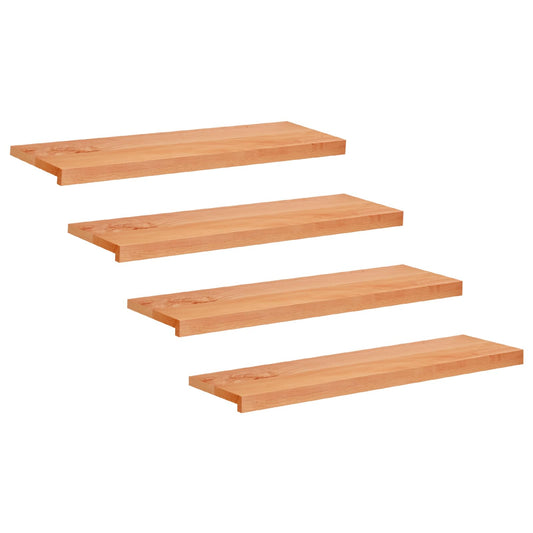 Stair Treads 4 pcs 90 x 25 x 2 cm Varnish Solid Beech Wood
