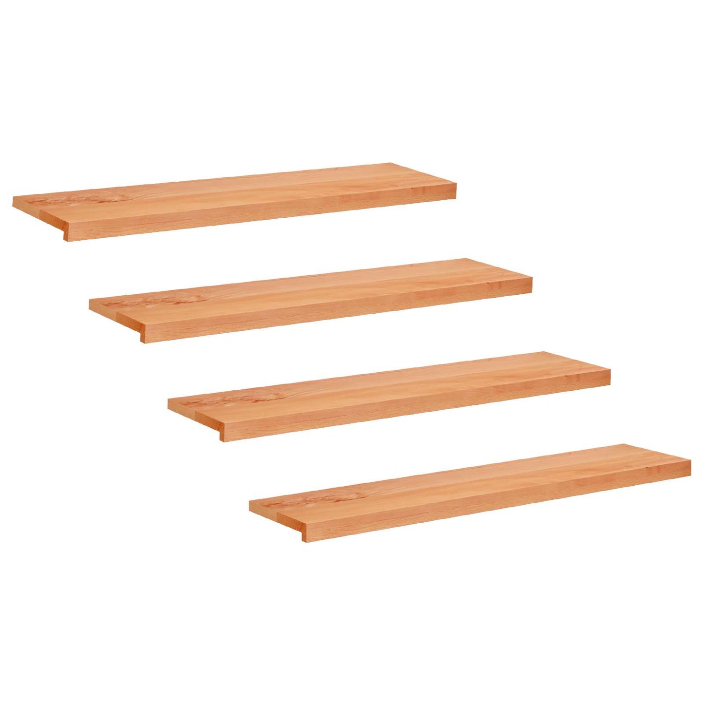 Stair Treads 4 pcs 110 x 30 x 2 cm Varnish Solid Beech Wood