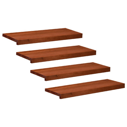 Stair Treads 4 pcs 70 x 25 x 2 cm Brown Solid Beech Wood