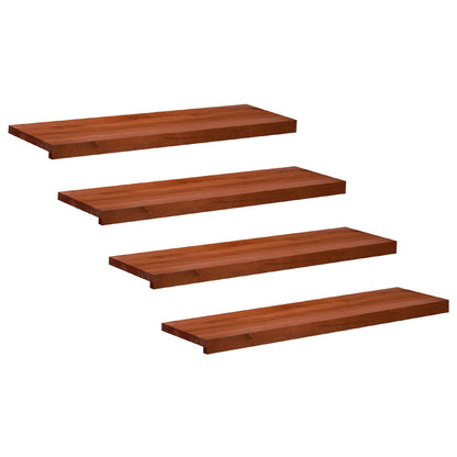 Stair Treads 4 pcs 100 x 25 x 2 cm Brown Solid Beech Wood