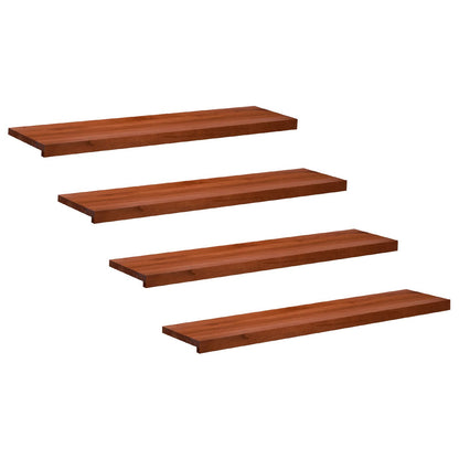 Stair Treads 4 pcs 120 x 30 x 2 cm Brown Solid Beech Wood