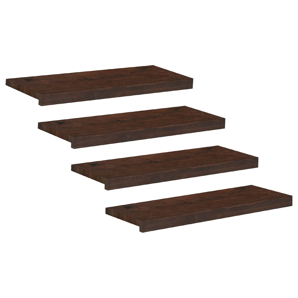 Stair Treads 4 pcs 70 x 25 x 2 cm Dark Brown Solid Beech Wood
