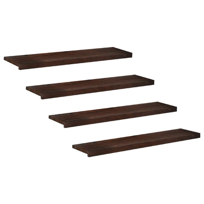 Stair Treads 4 pcs 110 x 30 x 2 cm Dark Brown Solid Beech Wood