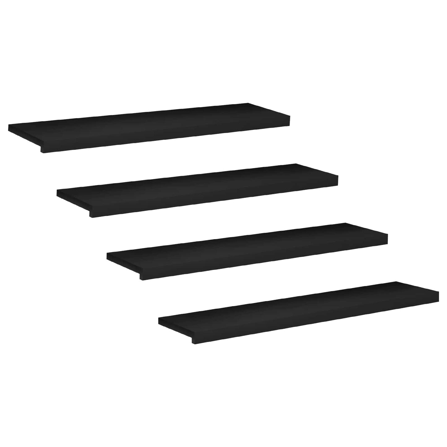 Stair Treads 4 pcs 120 x 25 x 2 cm Black Solid Beech Wood