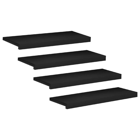Stair Treads 4 pcs 80 x 30 x 2 cm Black Solid Beech Wood