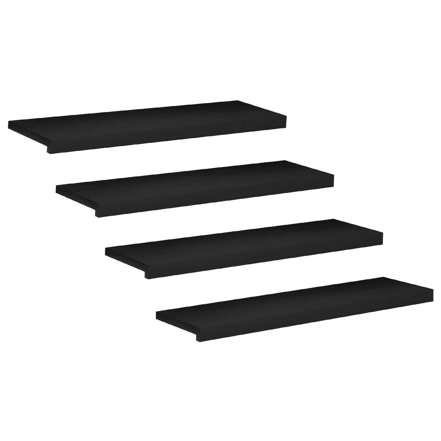 Stair Treads 4 pcs 90 x 30 x 2 cm Black Solid Beech Wood