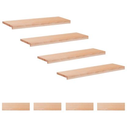 Stair Treads 8 pcs 100 x 30 x 2 cm Natural Solid Beech Wood