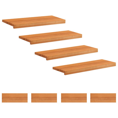 Stair Treads 8 pcs 80 x 30 x 2 cm Light Brown Solid Beech Wood
