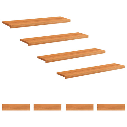 Stair Treads 8 pcs 110 x 30 x 2 cm Light Brown Solid Beech Wood