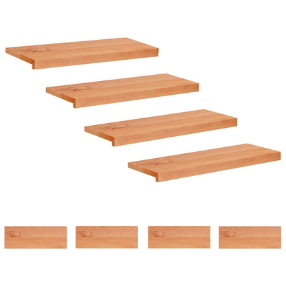 Stair Treads 8 pcs 70 x 25 x 2 cm Varnish Solid Beech Wood