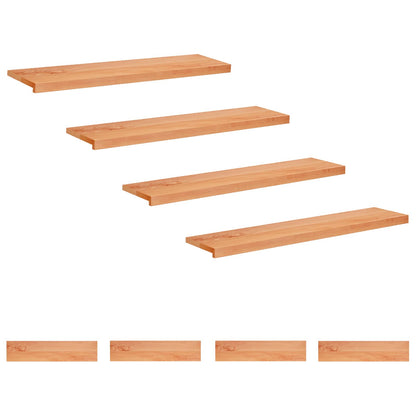 Stair Treads 8 pcs 120 x 30 x 2 cm Varnish Solid Beech Wood