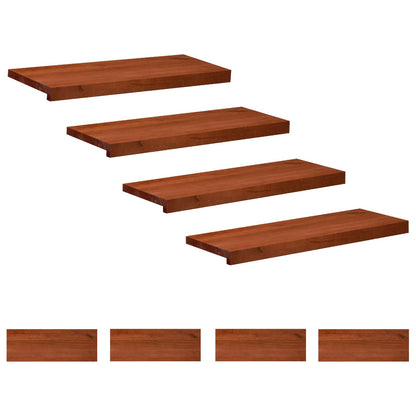 Stair Treads 8 pcs 70 x 25 x 2 cm Brown Solid Beech Wood