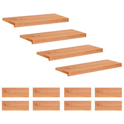 Stair Treads 12 pcs 70 x 25 x 2 cm Varnish Solid Beech Wood