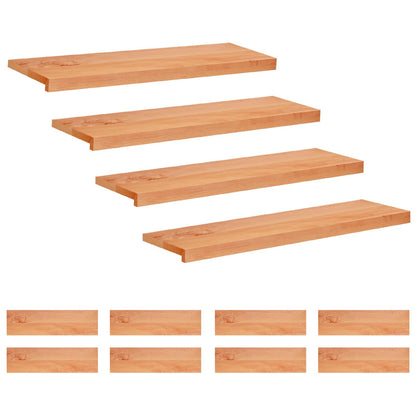 Stair Treads 12 pcs 90 x 25 x 2 cm Varnish Solid Beech Wood