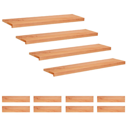 Stair Treads 12 pcs 120 x 30 x 2 cm Varnish Solid Beech Wood