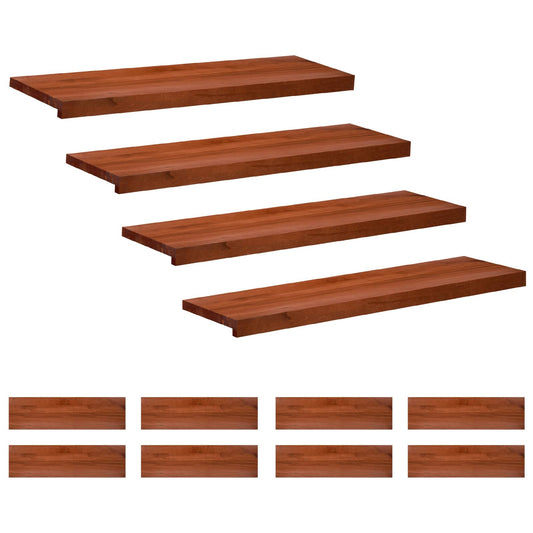 Stair Treads 12 pcs 90 x 25 x 2 cm Brown Solid Beech Wood