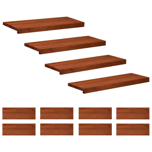 Stair Treads 12 pcs 70 x 30 x 2 cm Brown Solid Beech Wood