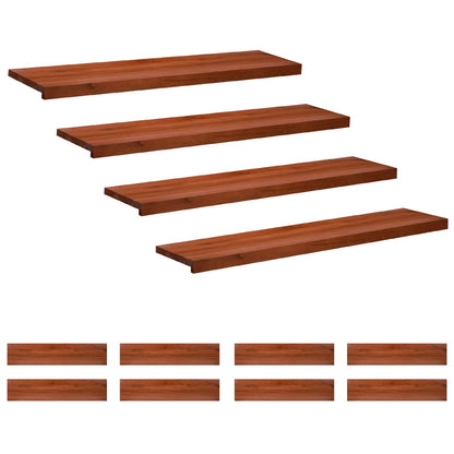 Stair Treads 12 pcs 110 x 30 x 2 cm Brown Solid Beech Wood
