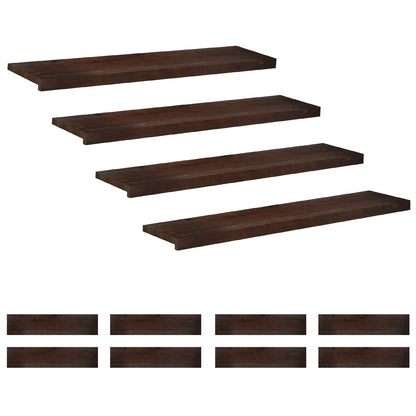 Stair Treads 12 pcs 110 x 30 x 2 cm Dark Brown Solid Beech Wood